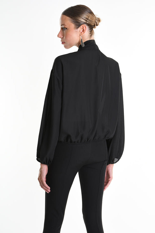 La Haine Inside Us - Pussy Blouse - Wrap = Neck tie - Black