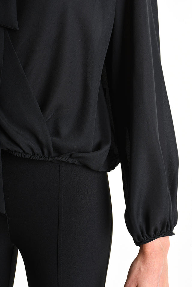 La Haine Inside Us - Pussy Blouse - Wrap = Neck tie - Black
