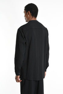 La Haine Inside Us - Shirt - Button down - Black stripes - Banded collar