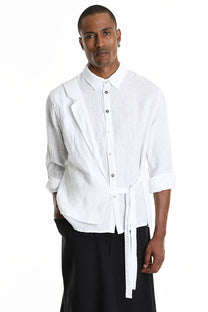 La Haine Inside Us - Shirt - Linen - Button down - White