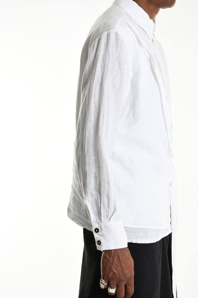 La Haine Inside Us - Shirt - Linen - Button down - White