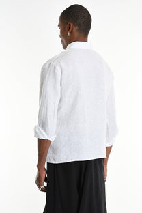 La Haine Inside Us - Shirt - Linen - Button down - White