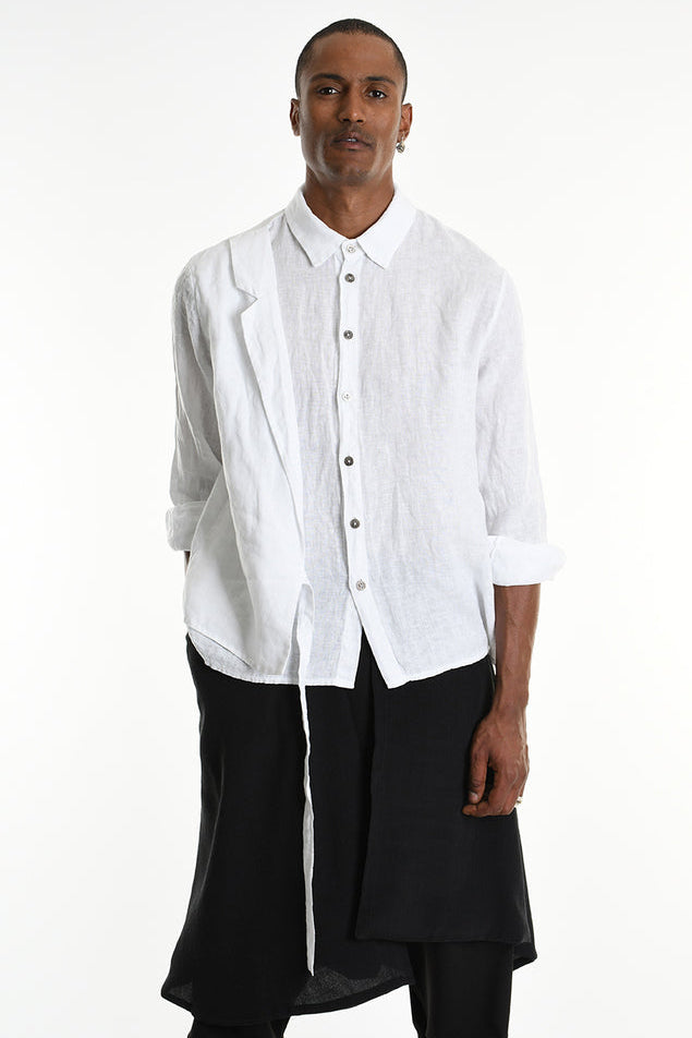 La Haine Inside Us - Shirt - Linen - Button down - White