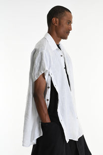 La Haine Inside Us - Shirt - button down - Linen - White - Avant Garde - Unisex - LiLi The First
