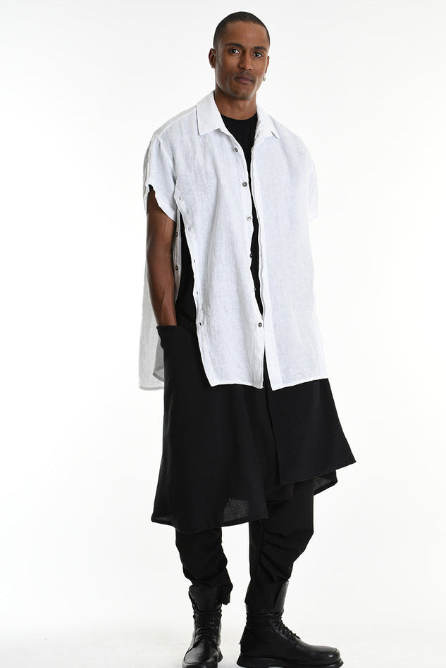 La Haine Inside Us - Shirt - button down - Linen - White - Avant Garde - Unisex - LiLi The First