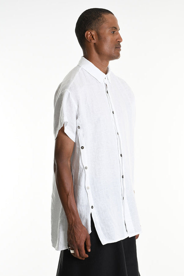La Haine Inside Us - Shirt - button down - Linen - White - Avant Garde - Unisex - LiLi The First