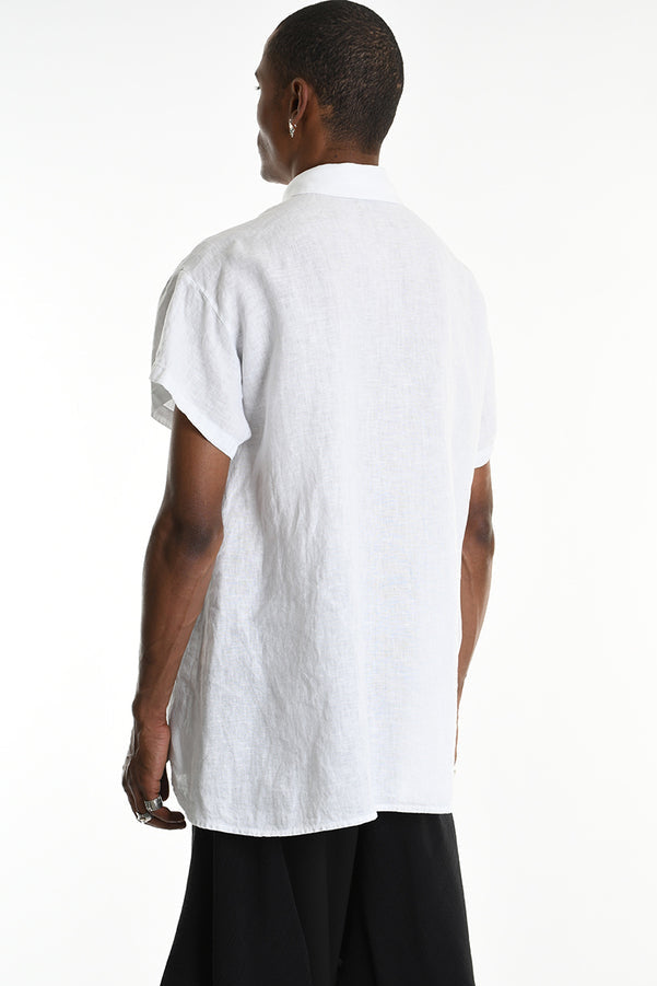 La Haine Inside Us - Shirt - button down - Linen - White - Avant Garde - Unisex - LiLi The First