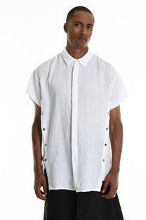 La Haine Inside Us - Shirt - button down - Linen - White - Avant Garde - Unisex - LiLi The First