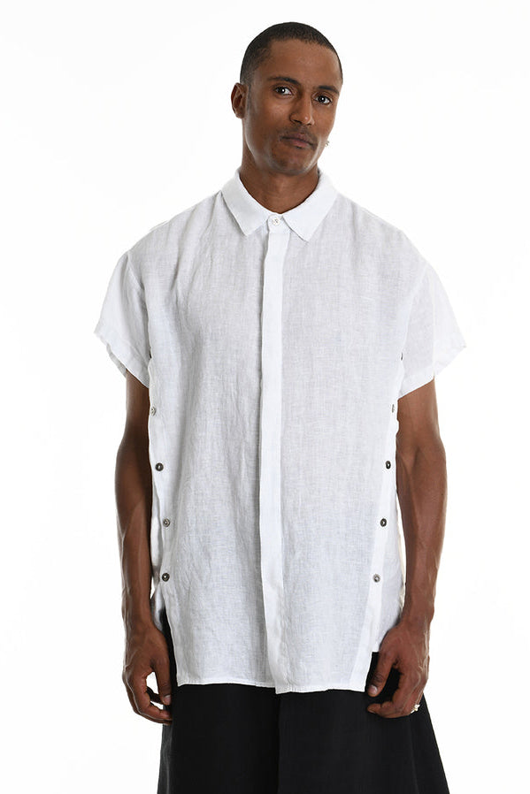 La Haine Inside Us - Shirt - button down - Linen - White - Avant Garde - Unisex - LiLi The First