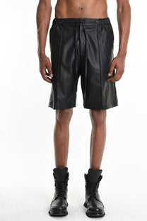 La Haine Inside Us - Shorts -  Faux leather - Eco Leather - Cargo - Black - Men Collection