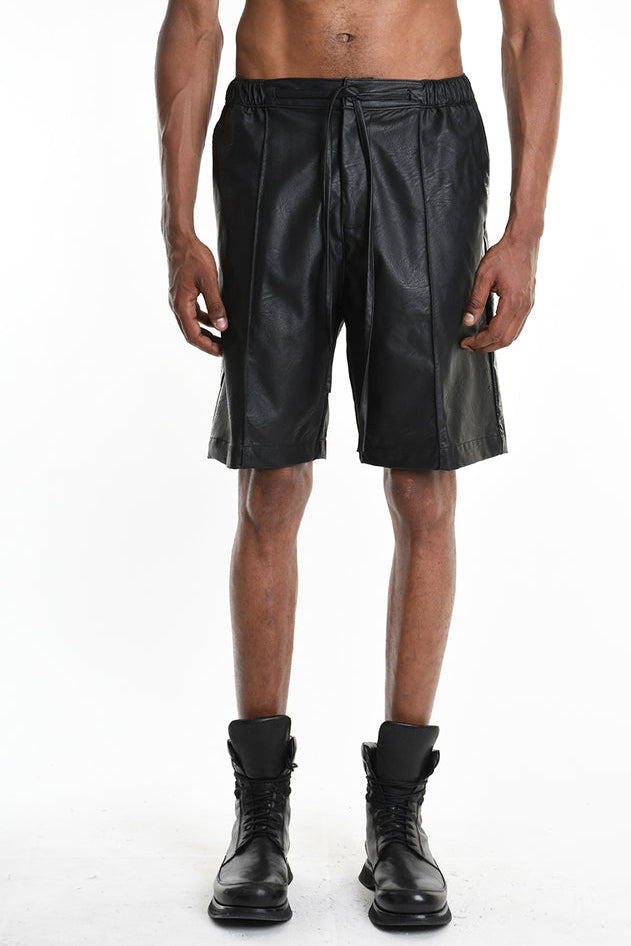 La Haine Inside Us - Shorts -  Faux leather - Eco Leather - Cargo - Black - Men Collection