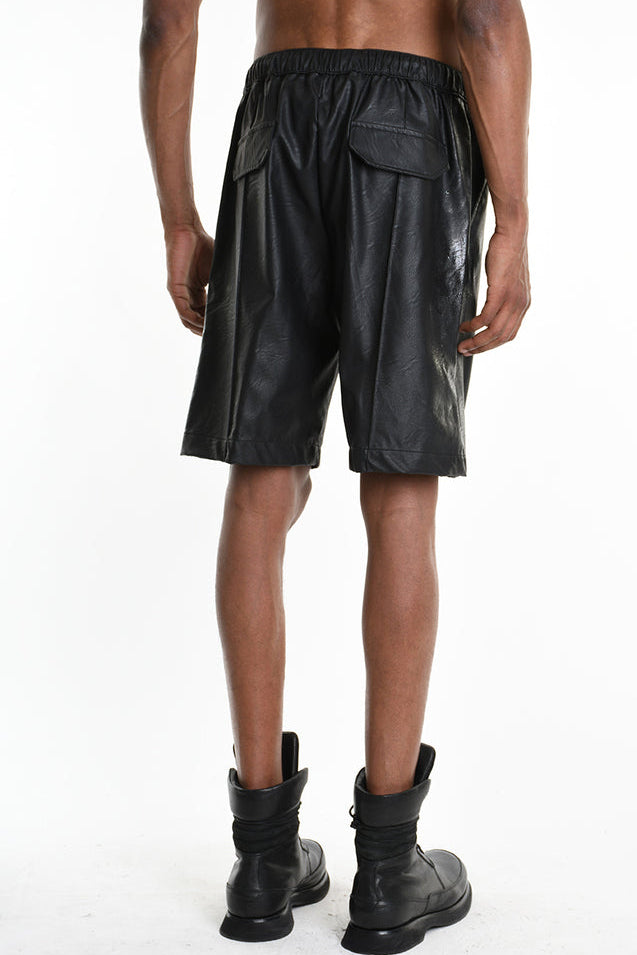 La Haine Inside Us - Shorts -  Faux leather - Eco Leather - Cargo - Black - Men Collection