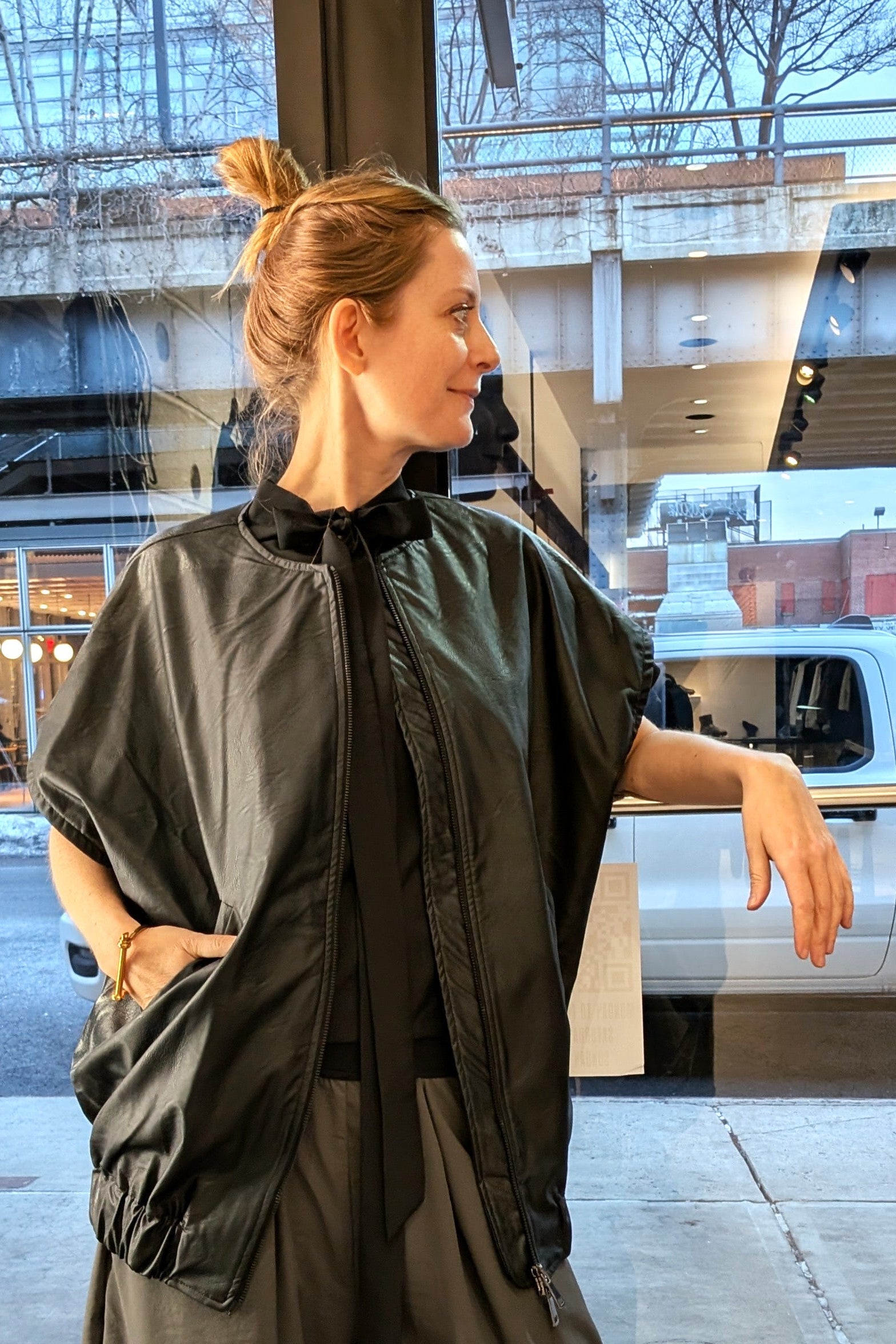 La Haine Inside Us - Jacket Vest Top - Faux leather - Eco Leather - Cargo - Black - Men Unisex Collection