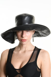 La Haine Inside Us Leather Hat - Avant Garde Fashion - Lili the First NYC