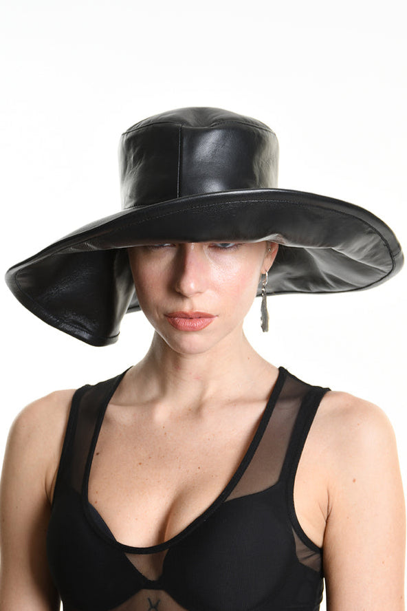 La Haine Inside Us Leather Hat - Avant Garde Fashion - Lili the First NYC