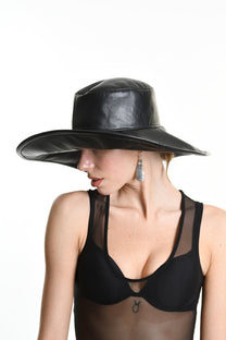 La Haine Inside Us Leather Hat - Avant Garde Fashion - Lili the First NYC