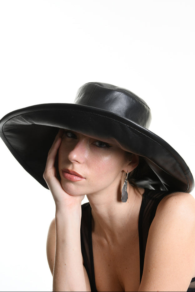 La Haine Inside Us Leather Hat - Avant Garde Fashion - Lili the First NYC
