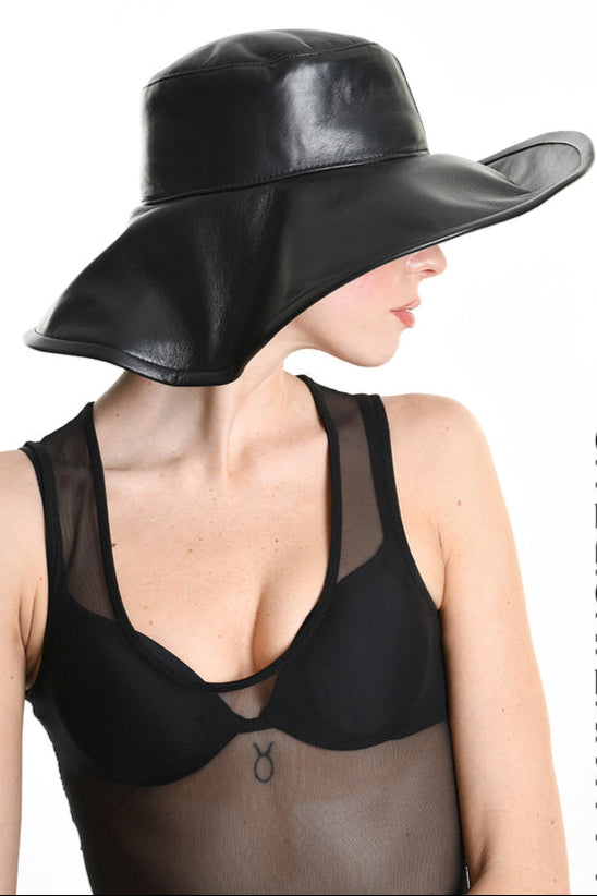 La Haine Inside Us Leather Hat - Avant Garde Fashion - Lili the First NYC