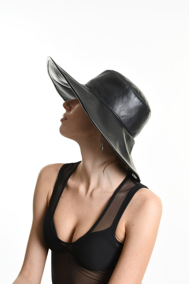 La Haine Inside Us Leather Hat - Avant Garde Fashion - Lili the First NYC