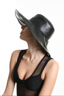 La Haine Inside Us Leather Hat - Avant Garde Fashion - Lili the First NYC