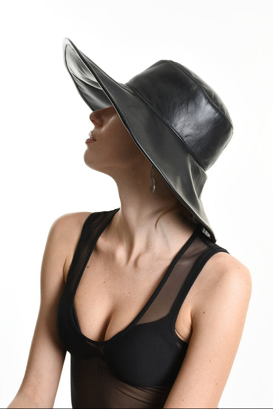 La Haine Inside Us Leather Hat - Avant Garde Fashion - Lili the First NYC