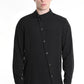 Black long-sleeve dress shirt with slanted closure - Lili the First Boutique
