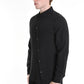Black long-sleeve dress shirt with slanted closure - Lili the First Boutique