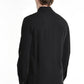 Black long-sleeve dress shirt with slanted closure - Lili the First Boutique