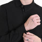 Black long-sleeve dress shirt with slanted closure - Lili the First Boutique