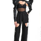 La Haine LW871 Avant Garde Leather sleeves puff shoulders