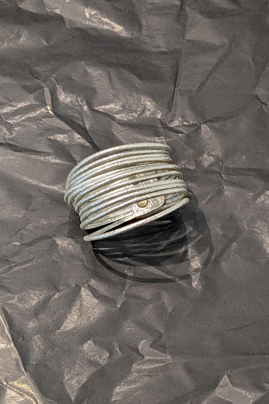 Leather Threads Bracelet Silver