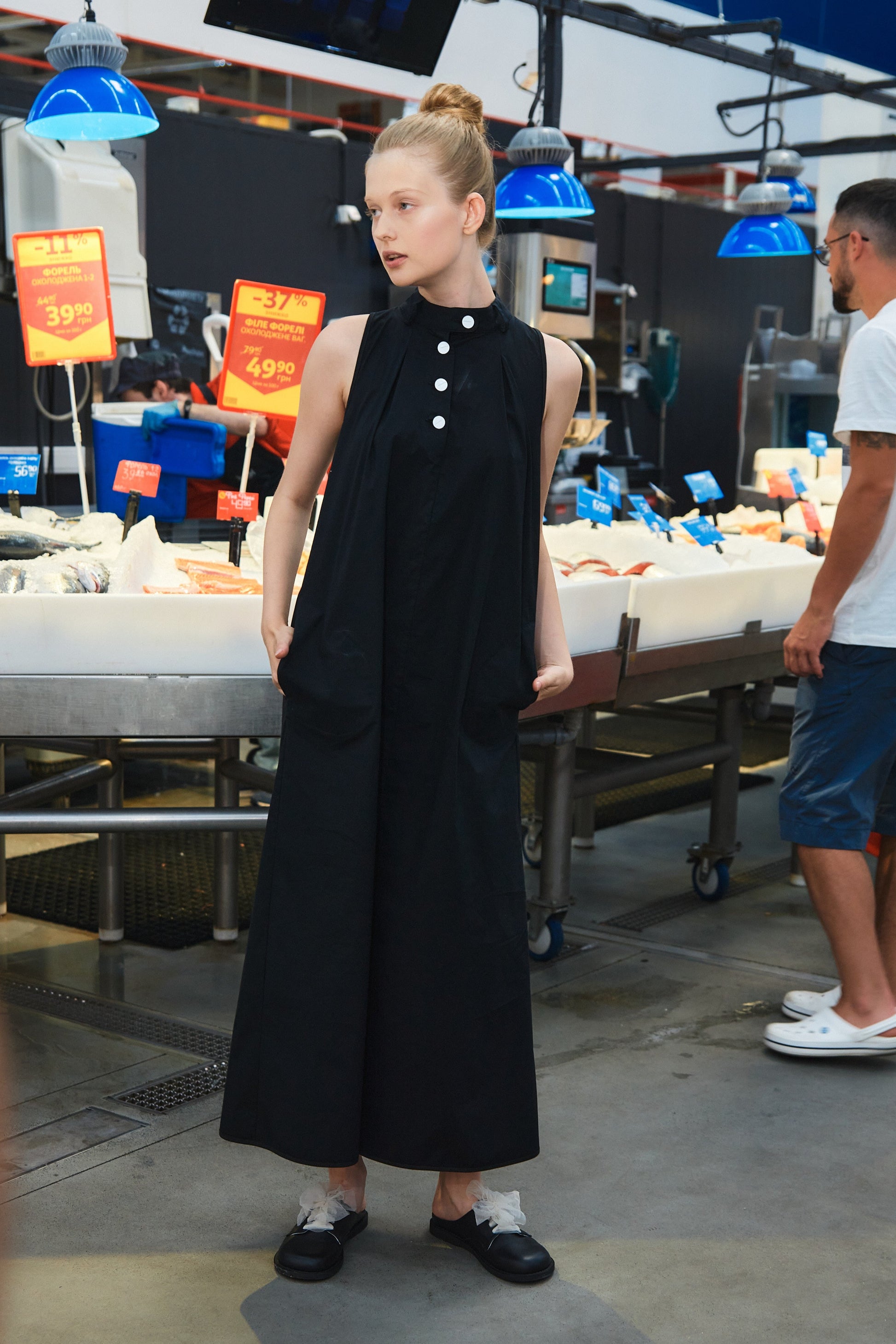 LiLi The First-NY77 black maxi cotton Dress