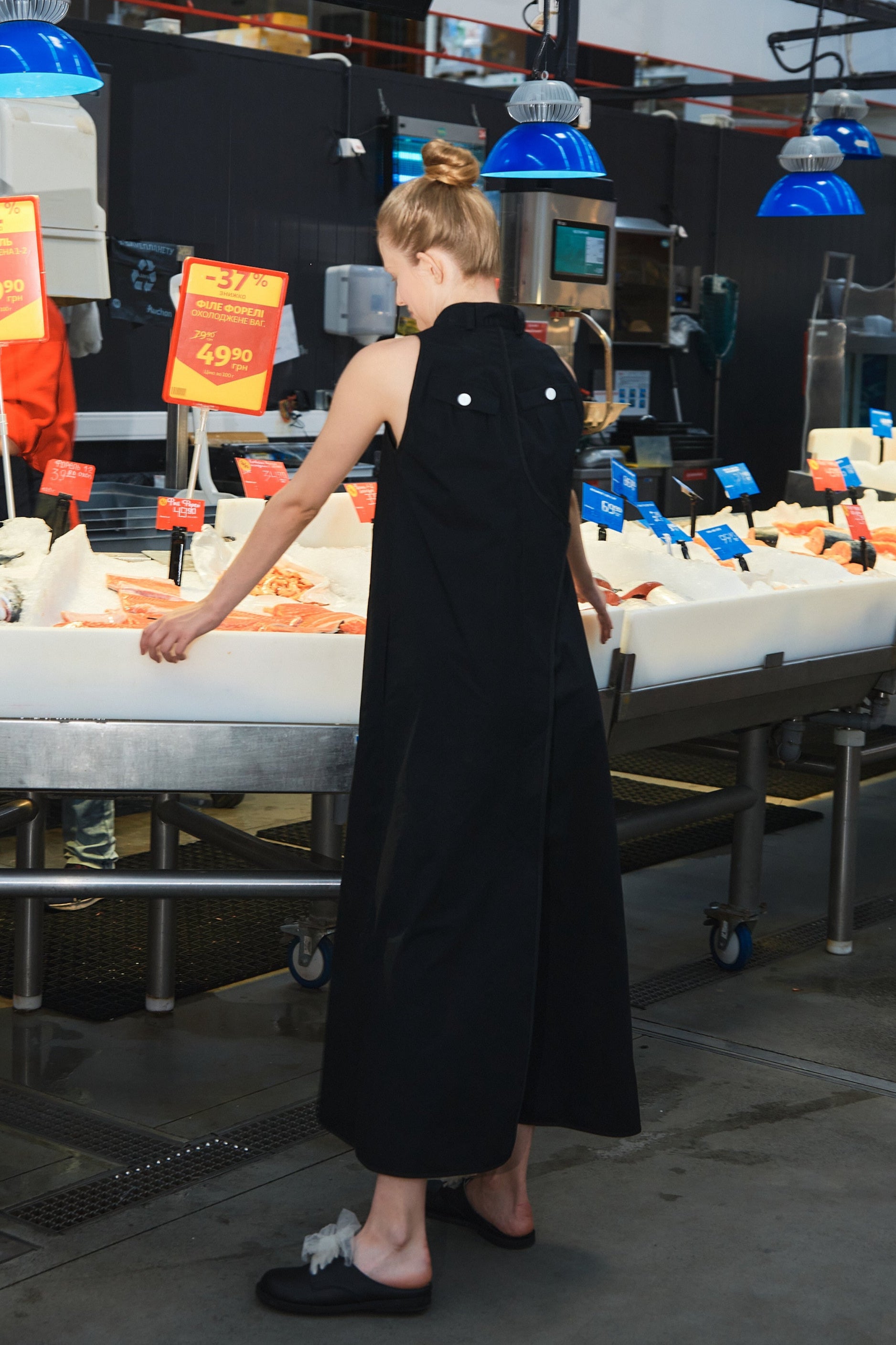LiLi The First-NY77 black cotton maxi Dress