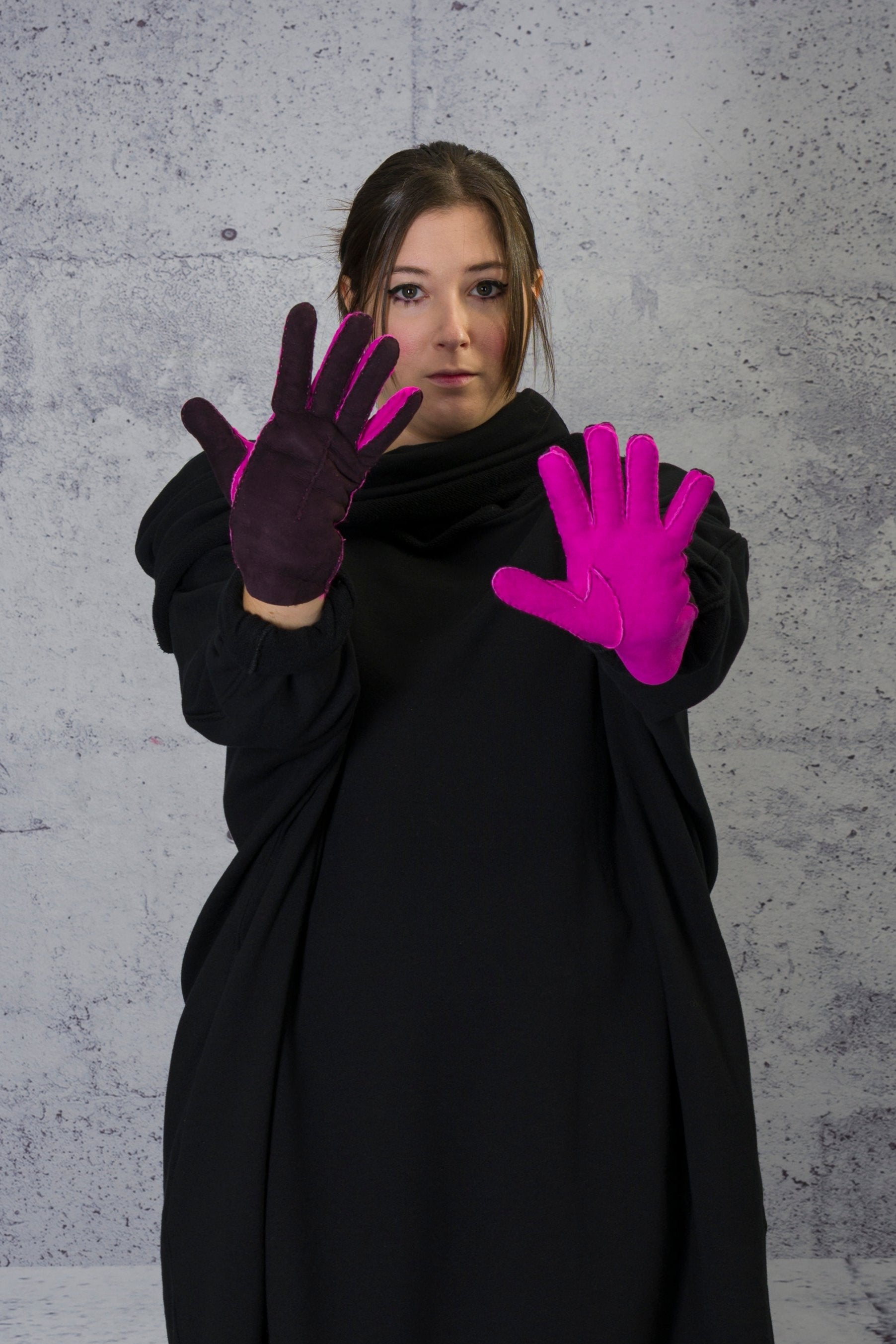 LiLi The First - Dual color leather gloves