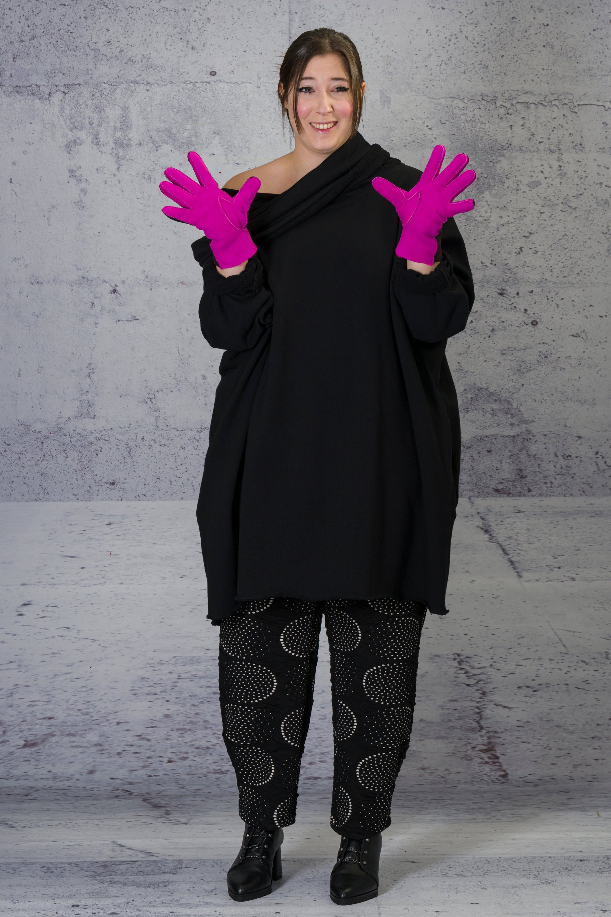 LiLi The First - Dual color leather gloves
