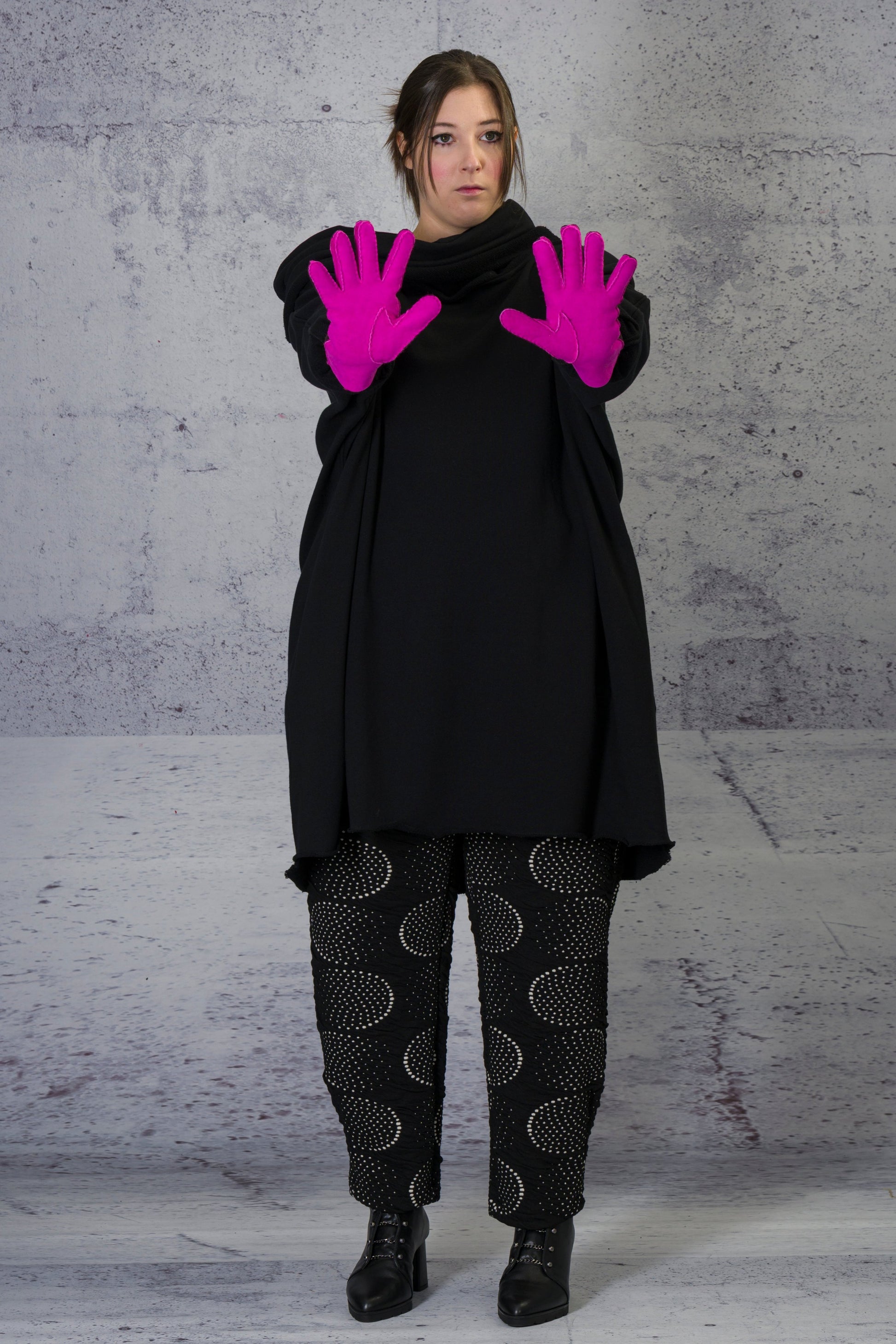 LiLi The First - Dual color leather gloves