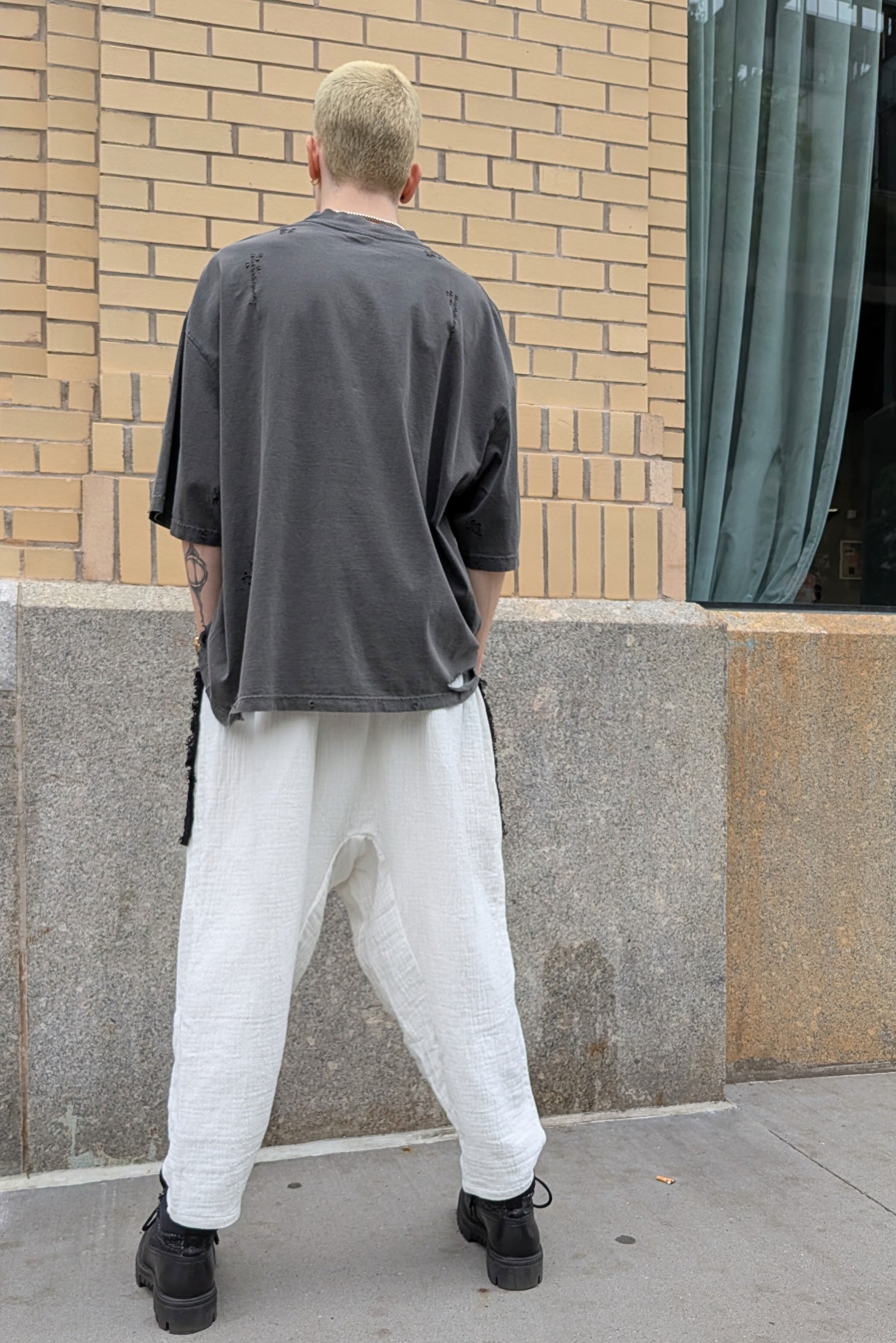 LiLi The First - Pants - Organic cotton - Oversized pockets - White