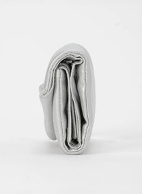 Discord Yohji Yamamoto - three folds, puffy quilted wallet, metallic silver leather