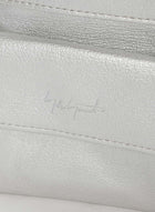 Discord Yohji Yamamoto - three folds, puffy quilted wallet, metallic silver leather
