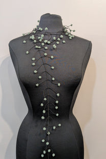 LiLi The First boutique - Rubber String light weigh Happy necklace - Sage