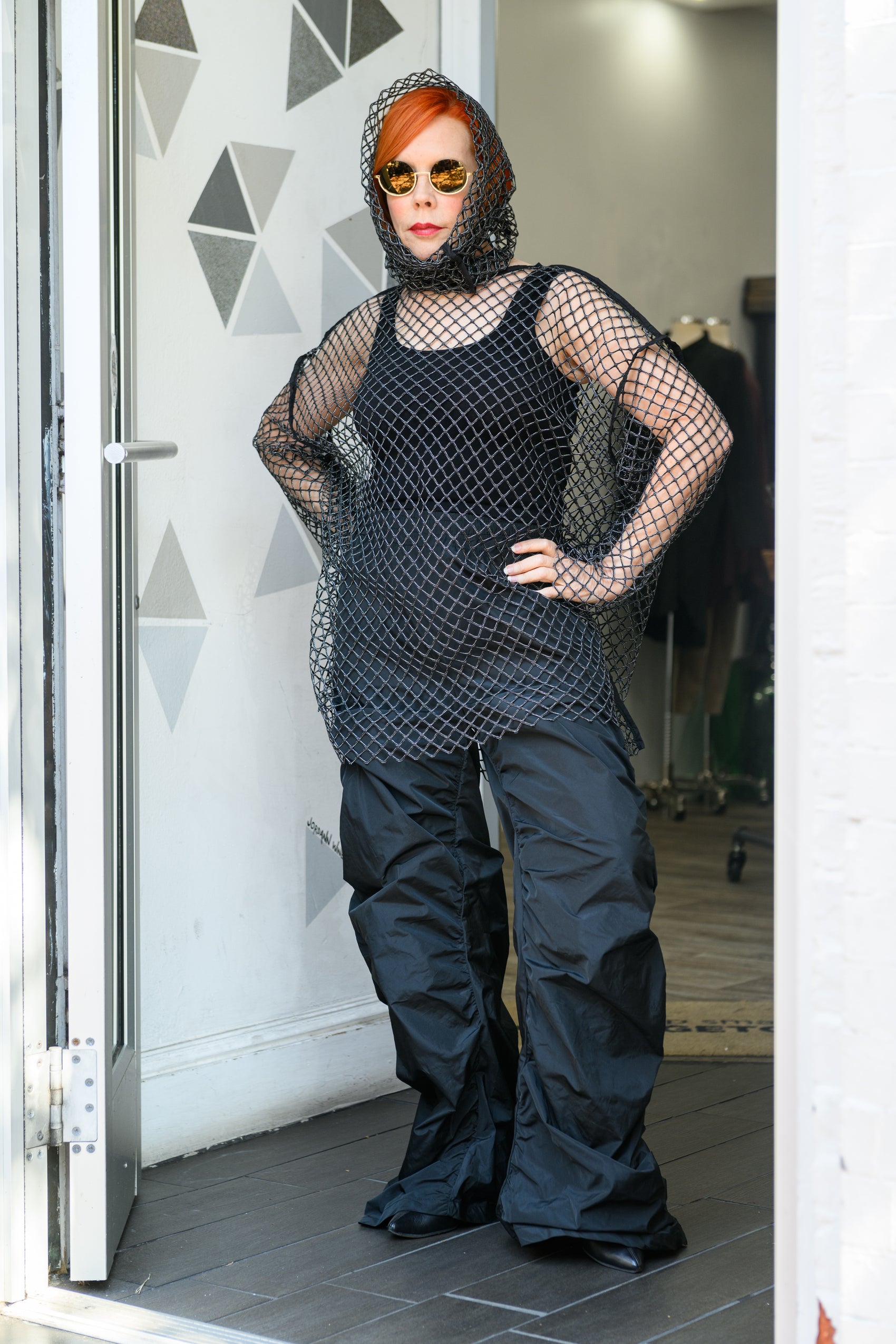LiLi The First boutique, Link by Ogi metallic fishnet top