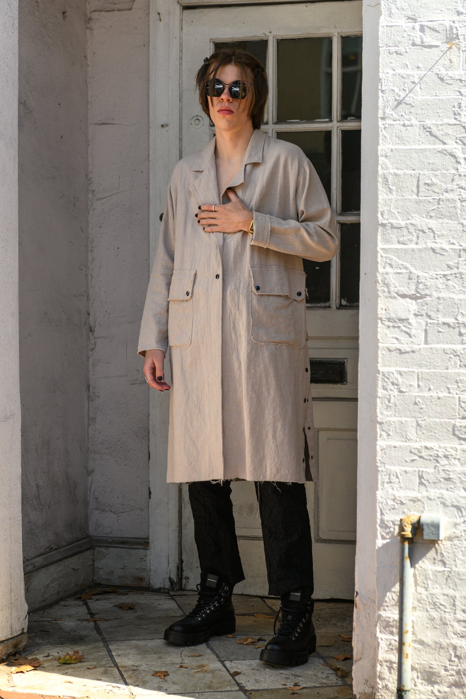 LiLi The First boutique Washington DC, Link Linen Khaki Duster Coat