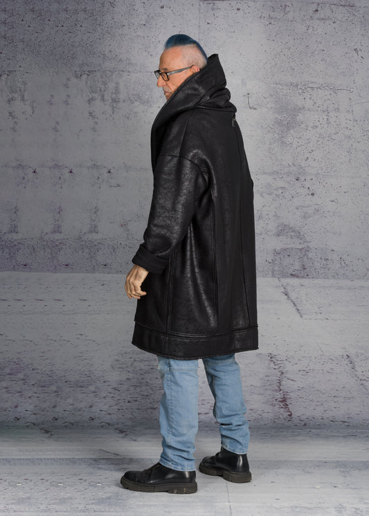 LiLi The First boutique - David's Road Faux Leather Coat