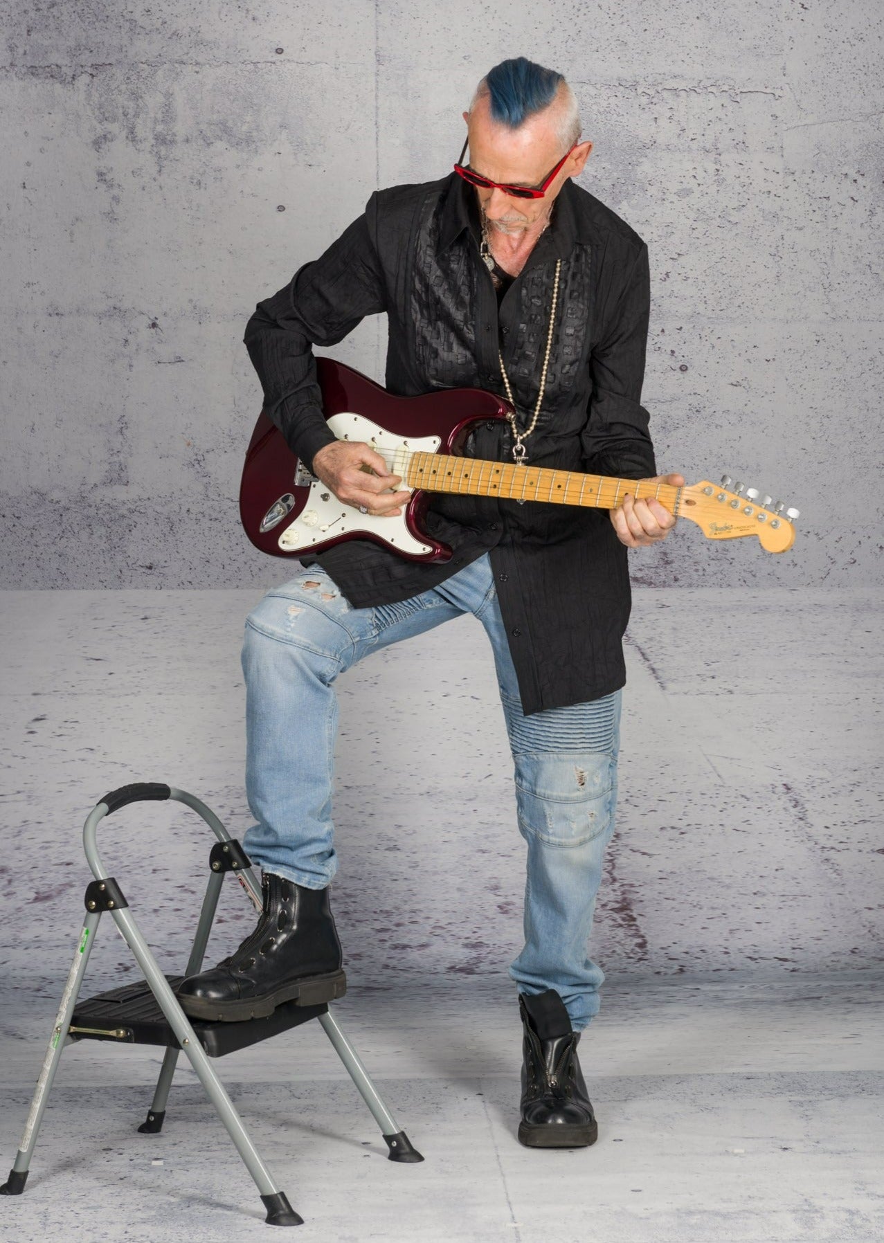 Sandrine Philippe Long-Sleeve Button- Black Pleated Bib Tuxedo Style - Textured Minimal Design