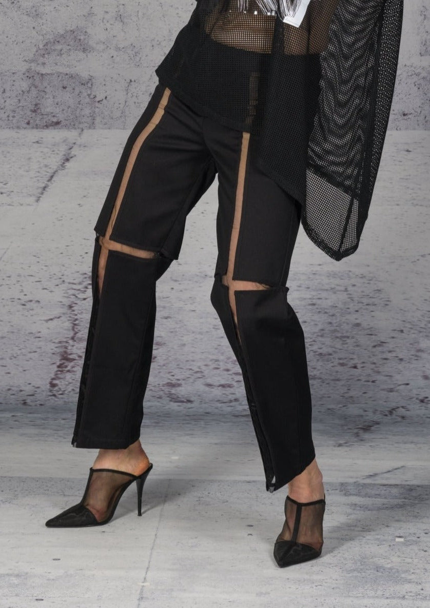 Vague Black - Gori cut out Pants