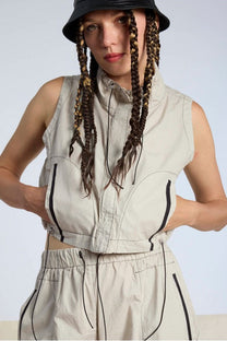 Lurdes Bergada - Waist Coat - Vest - Khaki, cropped