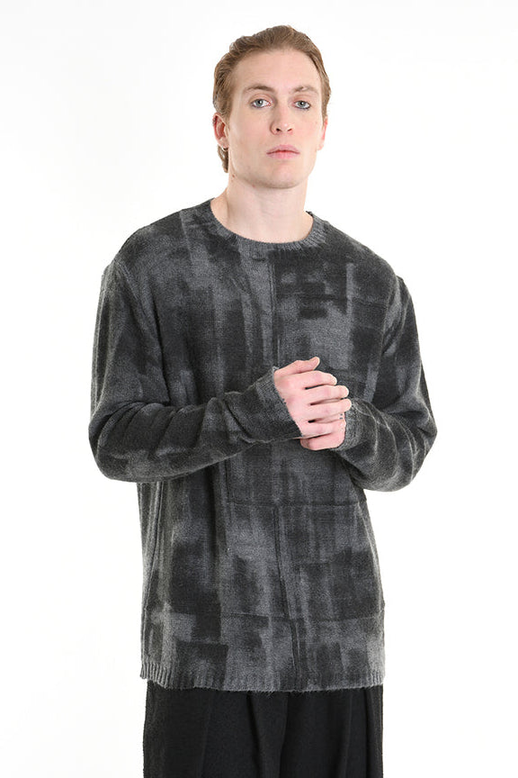 Gray geometric patterned sweater