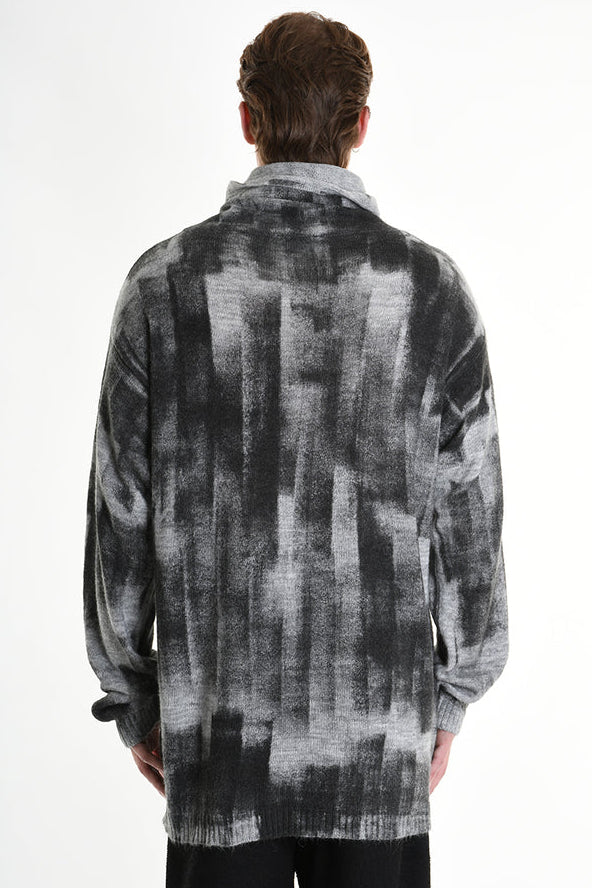 Patterned gray sweater