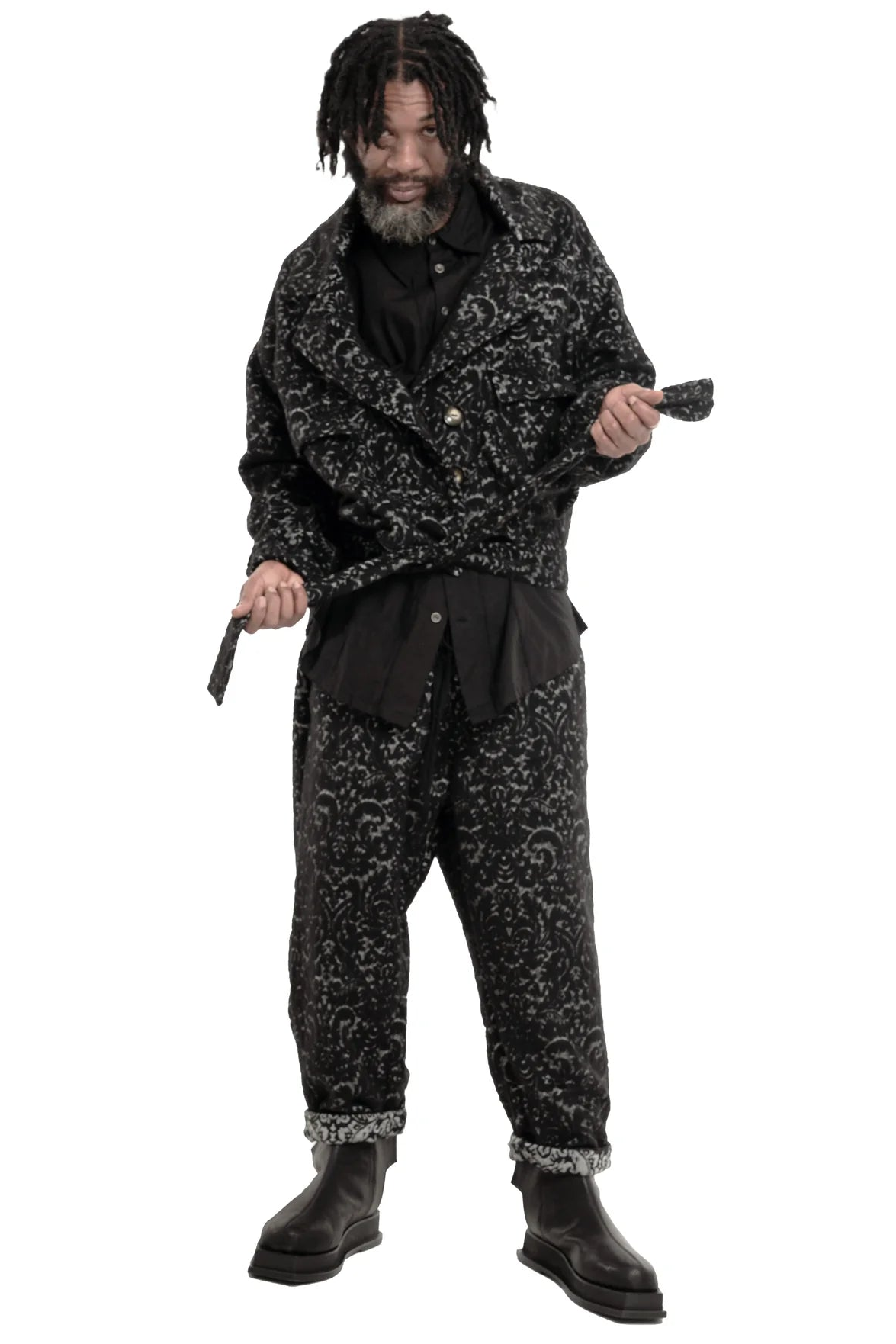 Patterned designer coat by Mark Baigent - Lili the First Boutique NYC