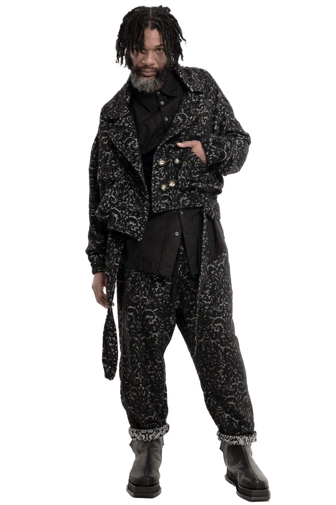 Patterned designer coat by Mark Baigent - Lili the First Boutique NYC